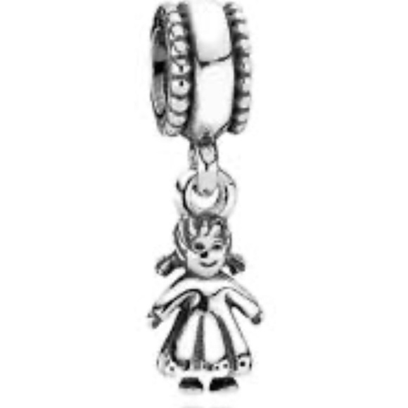 Pandora Little Girl With Pigtails Child Kid Rare Retired Bead Dangle Charm - Picture 1 of 8